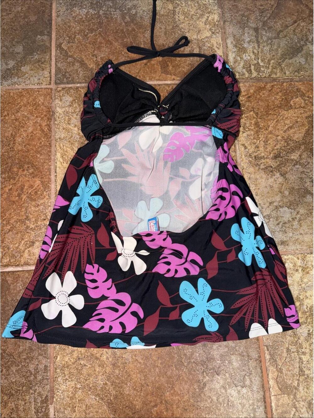 Hawaii Five-O Womens Floral Tropical Tankini Top, Size M - Picture 2 of 4
